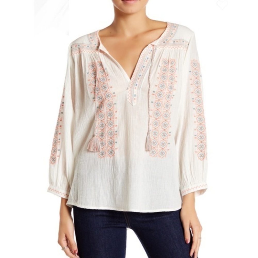 NWOT Joie Sunflower Embroidered Peasant Blouse …